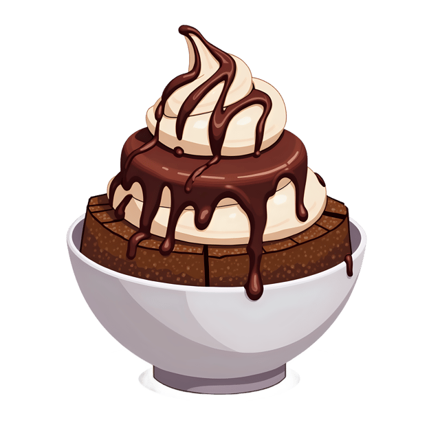Free transparent PNG: Brownie Sundaes With Fudge Drizzle  Dessert Clipart, free downloadable png