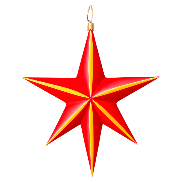 Free transparent PNG: Red and Gold Christmas Star PNG with Transparent Background for Holiday Decorations