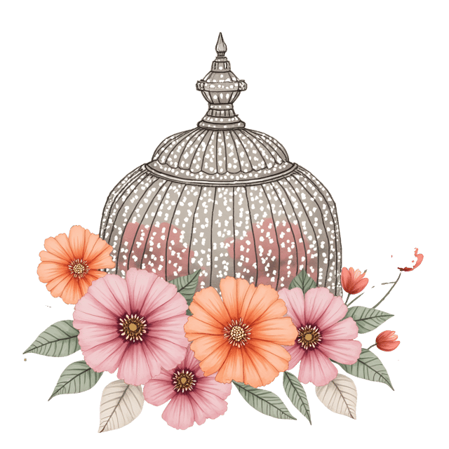 Free transparent PNG: Lacy Silver Filigree and Delicate Metalwork Cartoon Illustration in Watercolor Style