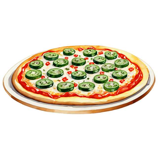 Free transparent PNG: Watercolor Vegetable Pizza Transparent PNG - Delightful Illustration for Food-themed Designs