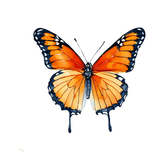 Free transparent PNG: Viceroy Butterfly Watercolor Illustration – Transparent Background Nature Clipart