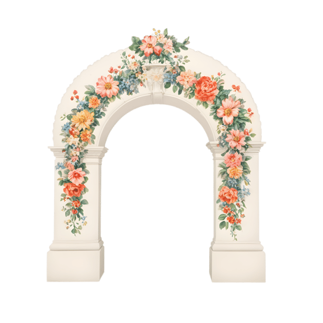 Free transparent PNG: Floral Arch Bridge Transparent PNG Design for Elegant and Decorative Uses