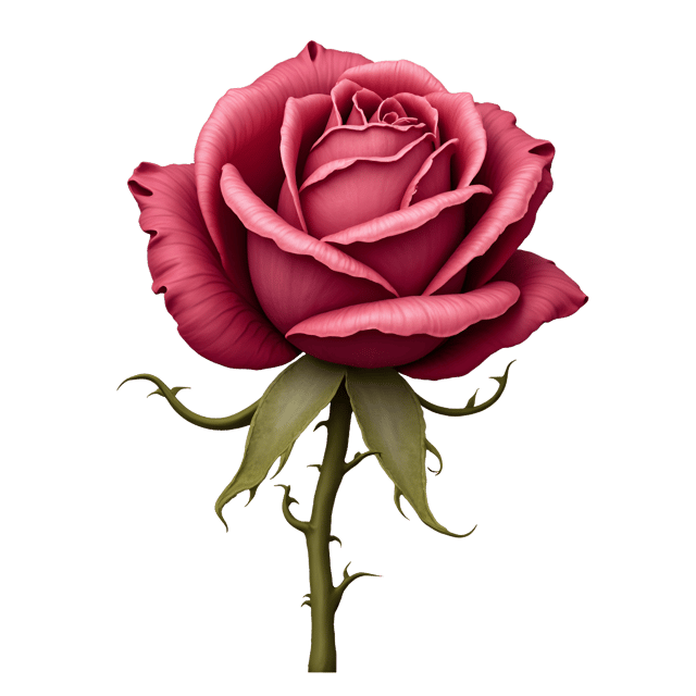 Free transparent PNG: Burgundy Rose with Golden Thorns and Soft Pink Undertones PNG Illustration for Decorative and Crafting Purposes