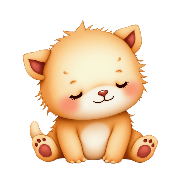 Free transparent PNG: Cuddly Creature PNG with Gentle Sleepy Expression for Art and Crafts