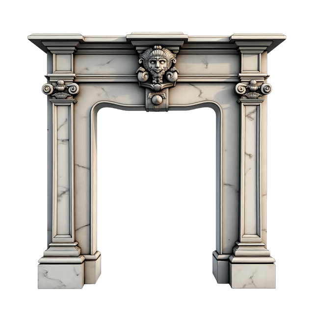 Free transparent PNG: Victorian Marble Fireplace PNG  Elegant Home Decor for Classic Interior Design