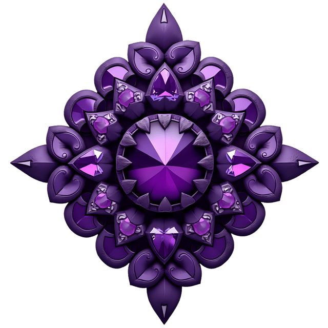 Free transparent PNG: Symmetrical Purple Ornament PNG with Royal Gemstones