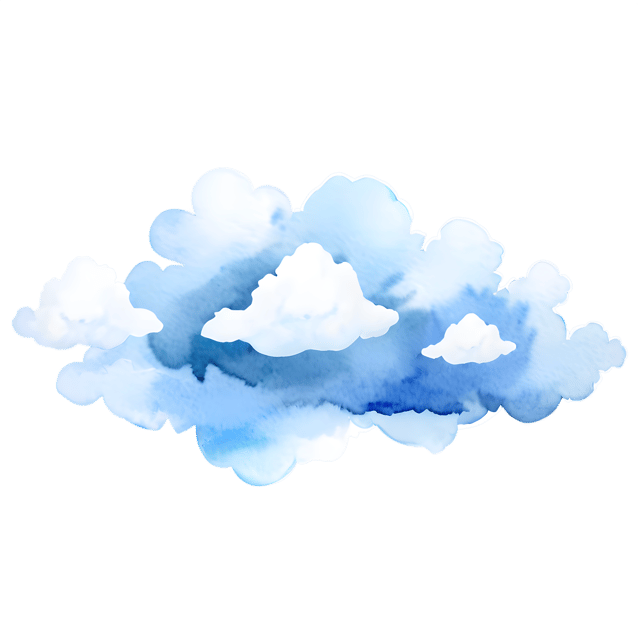 Free transparent PNG: Watercolor Clouds Illustration for Backgrounds, Prints, and Creative Projects
