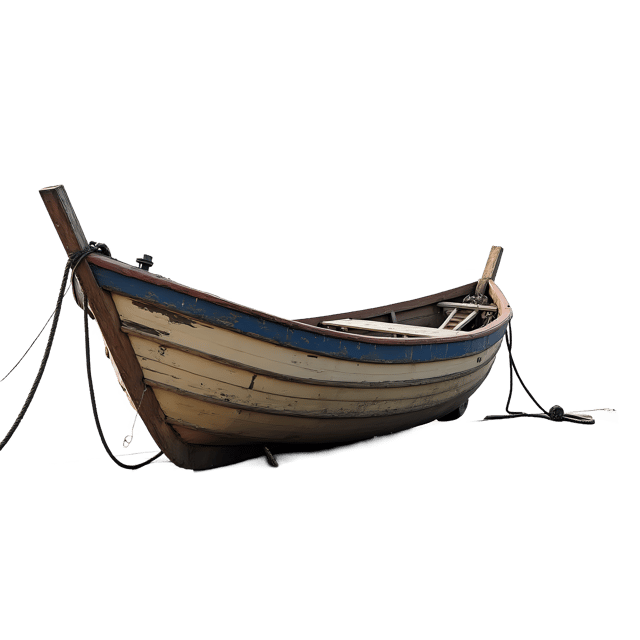 Free transparent PNG: Weathered Wooden Boat on Dock PNG with Transparent Background