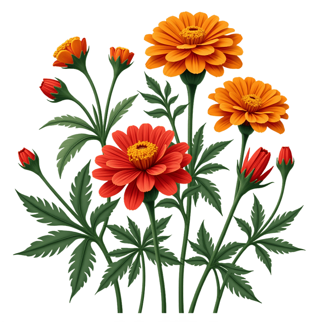 Free transparent PNG: Chrysanthemum and Marigold Flowers PNG Clipart  Perfect for Floral Design  Crafts
