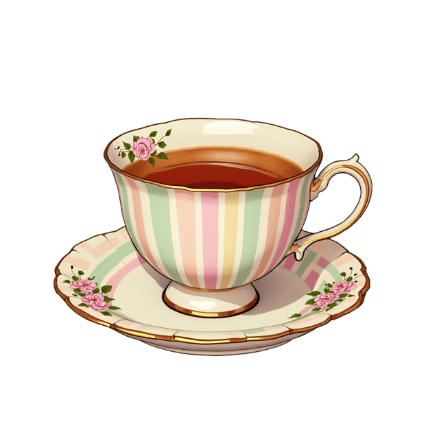 Free transparent PNG: Regency Stripe Tea Cup  Elegant Pastel Clipart, free downloadable png