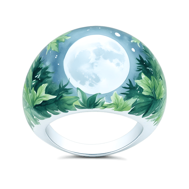 Free transparent PNG: Lush Greenery Under Moonlight PNG with Transparent Background