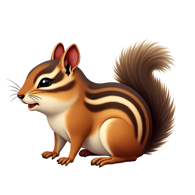 Free transparent PNG: Chubby Chipmunk PNG with Striped Back and Bushy Tail for Art and Craft Projects