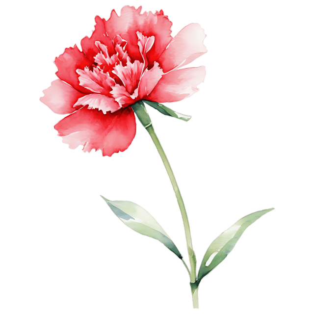 Free transparent PNG: Watercolor Carnation Flower Transparent PNG – Gentle Illustration for Designers & Creators