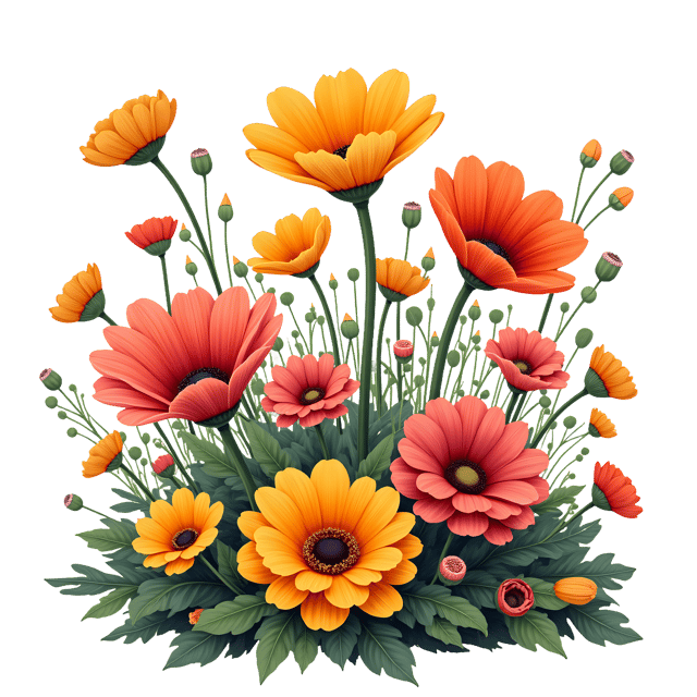 Free transparent PNG: Cheerful Flower Mix  Fun Colors Clipart, free download png