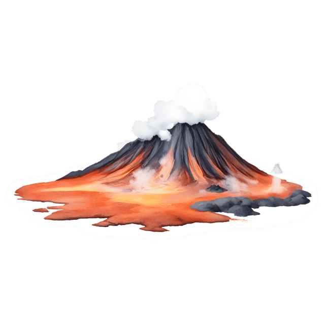 Free transparent PNG: Volcanic Landscape PNG with Transparent Background for Artistic and Decorative Use