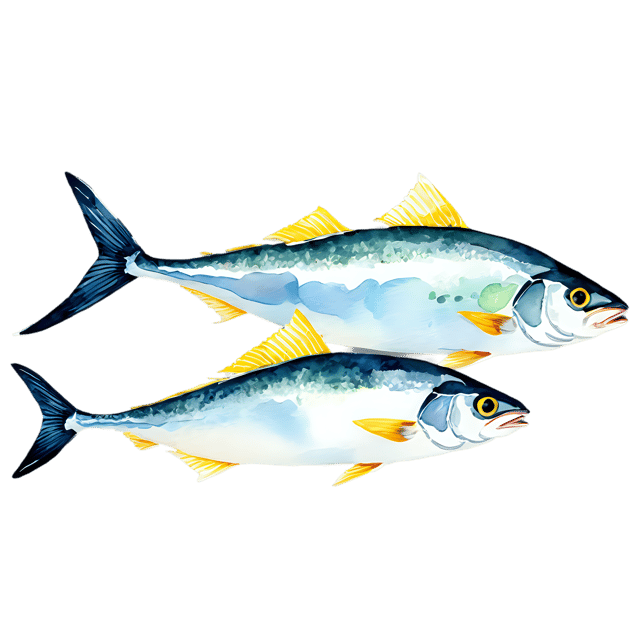 Free transparent PNG: Yellowtail Fish Transparent Watercolor Illustration – Gentle PNG for Decor and Crafts