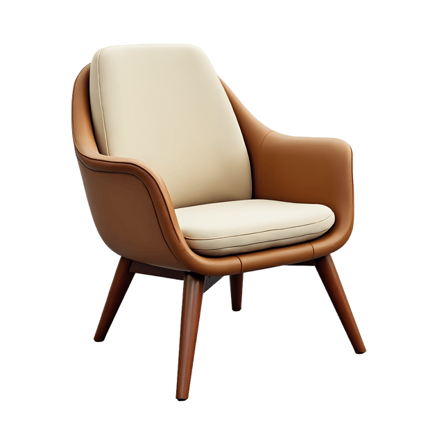 Free transparent PNG: Mid-Century Modern Chair PNG with Tapered Legs and Curved Design