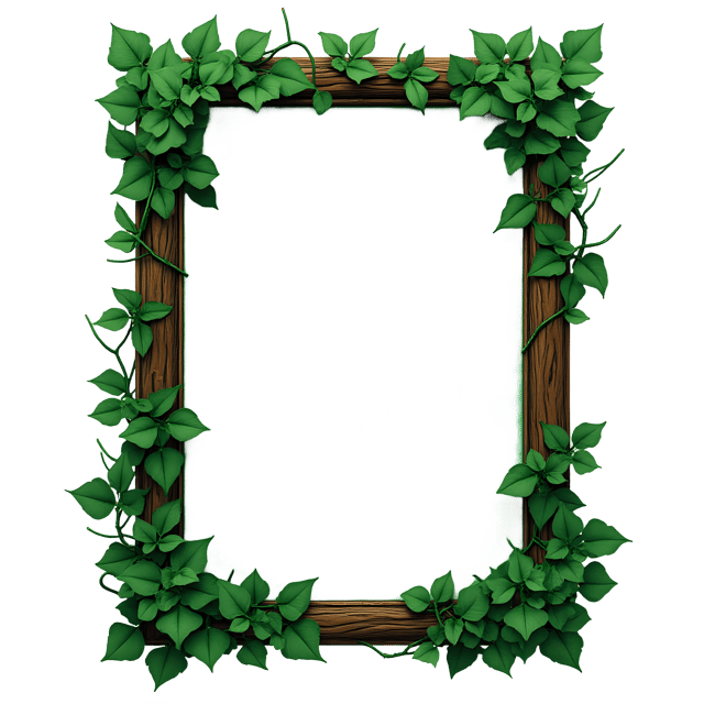 Free transparent PNG: Enchanted Mirror Frame with Glowing Emerald Vines PNG Design for Decorative and Craft Projects