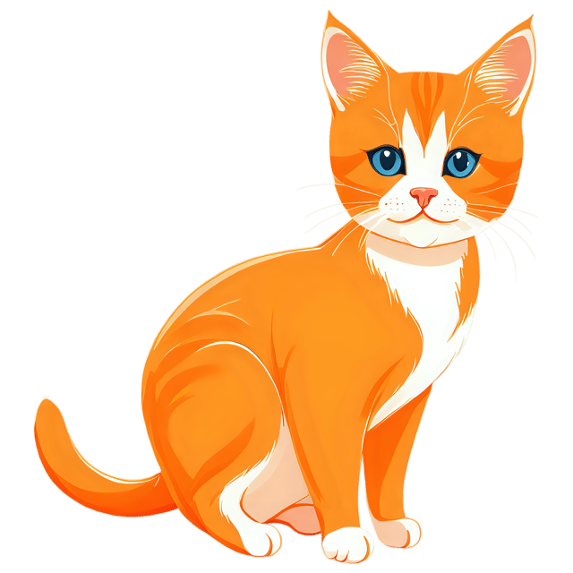 Free transparent PNG: Cute Cartoon Kitten Illustration for Nursery Decor, Clipart, Crafts, and Kids Projects