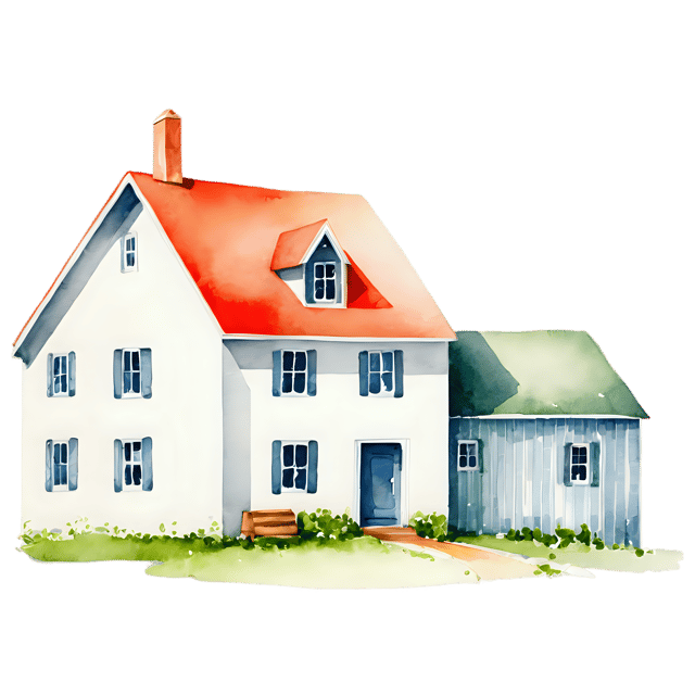 Free transparent PNG: Saltbox House Watercolor Illustration - Transparent PNG for Designers & Creators