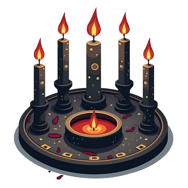 Free transparent PNG: Candlelit Ritual Scene with Symbolism and Transparency