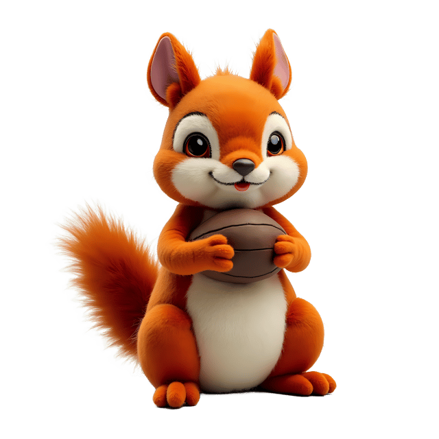 Free transparent PNG: Felted Squirrel Holding a Nut PNG with Transparent Background