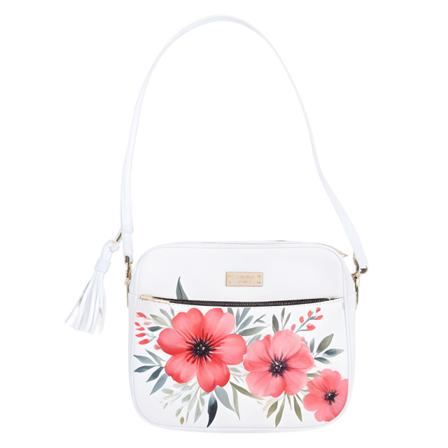 Free transparent PNG: Floral Crossbody Bag PNG with Transparent Background for Fashion Design and Decor