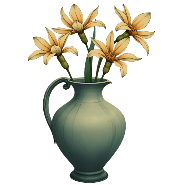 Free transparent PNG: Art Nouveau Vase  Flowing Curves and Iris Motifs, free png download
