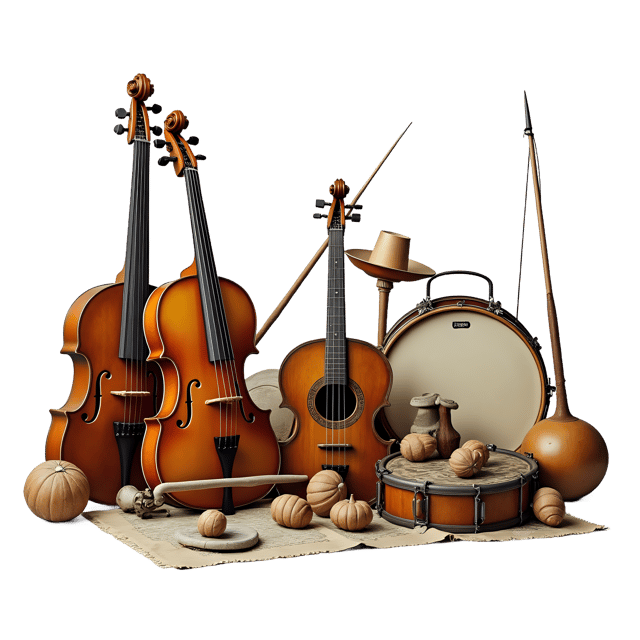 Free transparent PNG: Vintage Still Life with Musical Instruments PNG Clipart  Perfect for Artistic Designs  Educational Projects