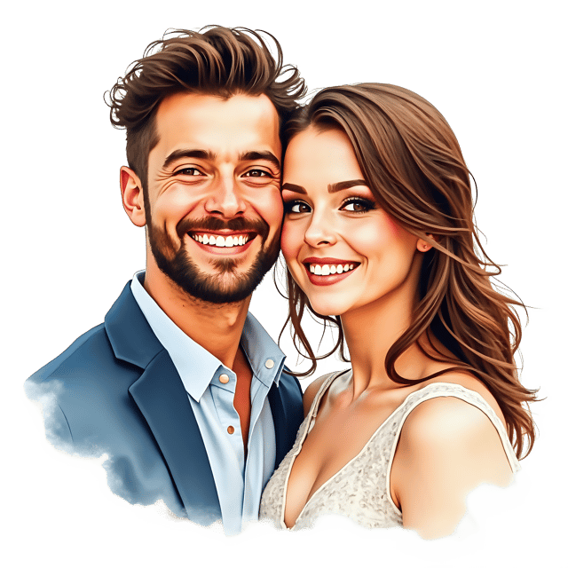 Free transparent PNG: Couple Portrait PNG  Ideal for Love Themes, Decor  Crafting