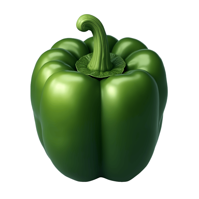 Free transparent PNG: Dark Green Bell Pepper Clipart with Waxy Texture and Ridges