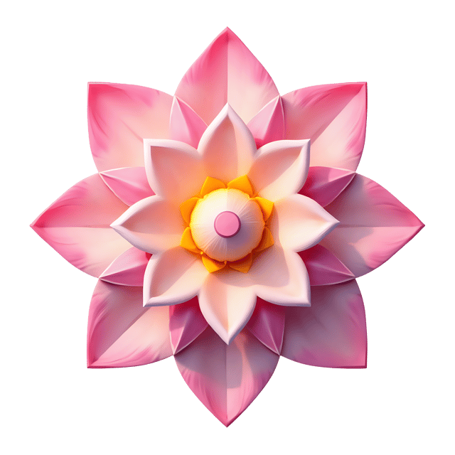 Free transparent PNG: Symmetrical Lotus Flower PNG with Soft Pastels and Transparent Background