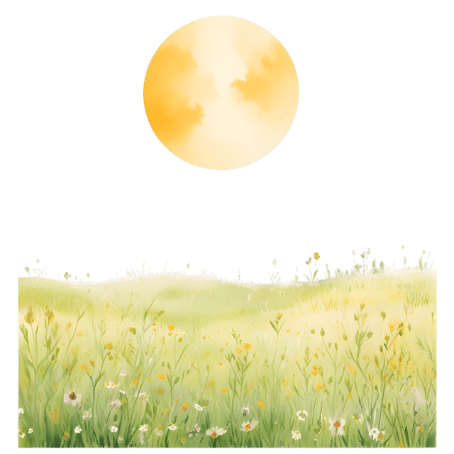 Free transparent PNG: Serenity in the Meadow Golden Glow PNG Background