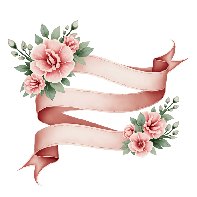 Free transparent PNG: Layered Ribbon with Floral Accent  Elegant Clipart, free downloadable png