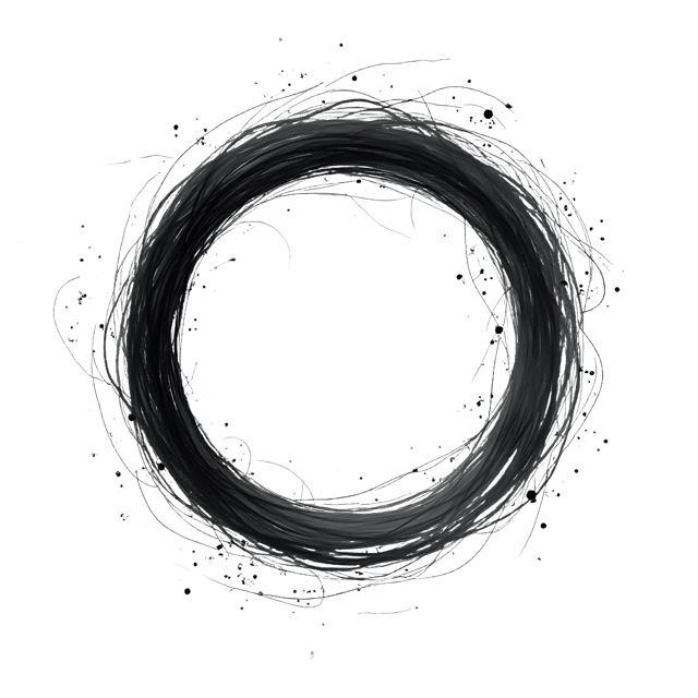 Free transparent PNG: Imperfect Circle Sketch  Layered Ink Drawing, free downloadable png
