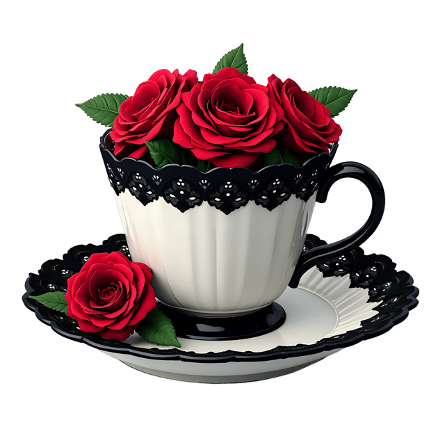 Free transparent PNG: Victorian Gothic Tea Cup  Elegant Clipart, free transparent png download