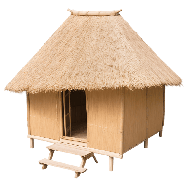 Free transparent PNG: Simple Bamboo Hut Transparent Background PNG for Nature and Tropical Decor