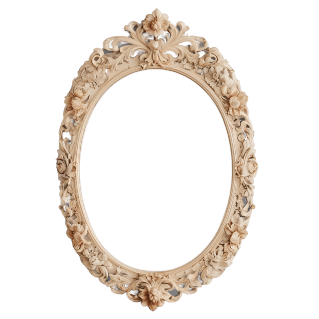 Free transparent PNG: Floral Mirror with Transparent Background PNG Design for Modern Decor and Crafts