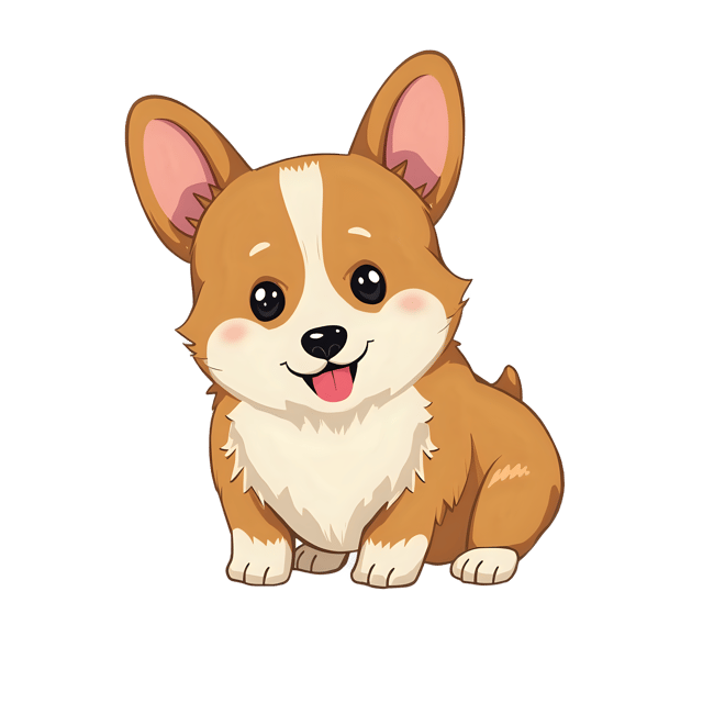 Free transparent PNG: Tan-Colored Corgi with Short Legs and Perky Ears - PNG Format