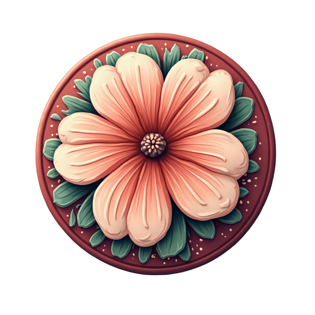 Free transparent PNG: Giant Button with Painted Floral Design  Free Downloadable PNG Clipart