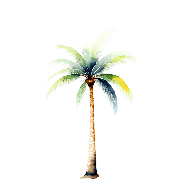 Free transparent PNG: Palm Tree Watercolor Illustration – Transparent PNG for Tropical Designs