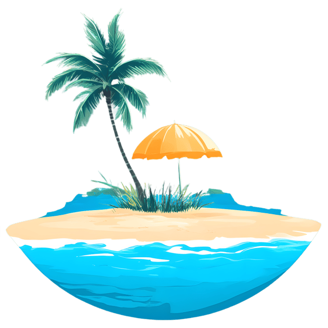 Free transparent PNG: Tropical Island with Turquoise Sea PNG Background