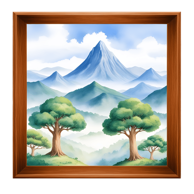 Free transparent PNG: Misty Mountain Forest with Ancient Trees PNG Background