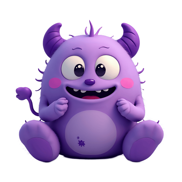 Free transparent PNG: 18 Purple Monster Doll PNG with Sweet Smile and Cozy Feel