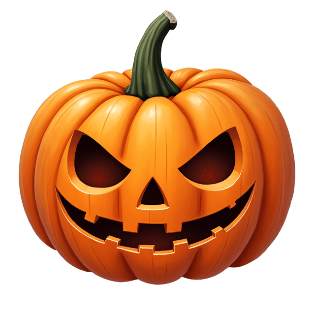 Free transparent PNG: Halloween Pumpkin Illustration with Eerie Carved Faces and Deep Orange Skin