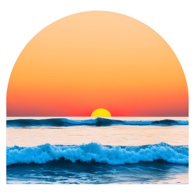 Free transparent PNG: Sunset Waves Transparent PNG Background for Coastal and Oceanic Art