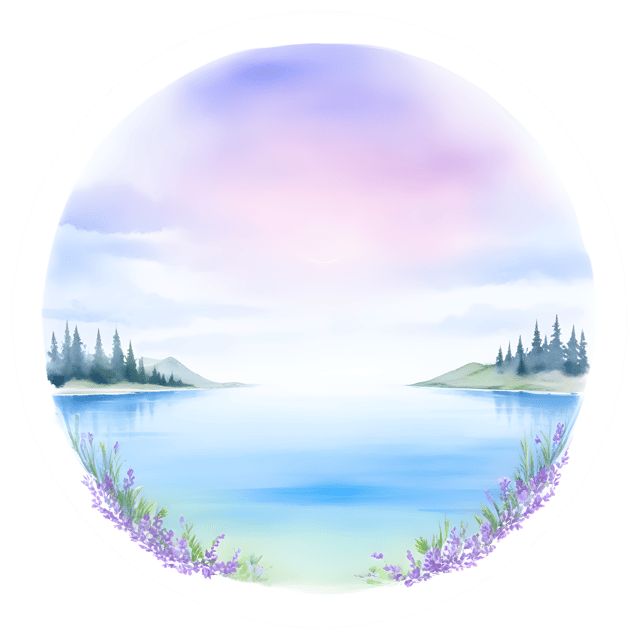 Free transparent PNG: Tranquil Lake with Lavender Halo PNG Background