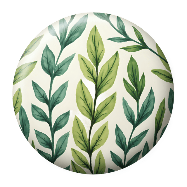 Free transparent PNG: Round Button with Painted Leaf Pattern  Nature-Inspired Clipart, Free PNG Download