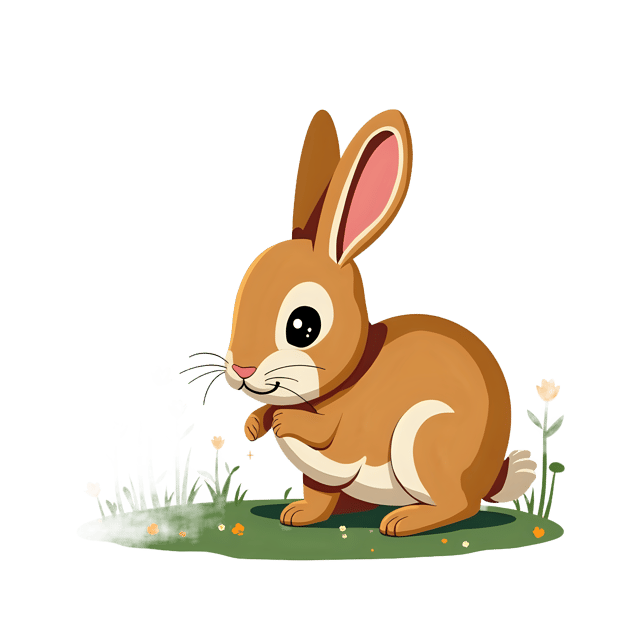 Free transparent PNG: Cute Rabbit Nibbling on Grass PNG with Transparent Background for Art and Crafts