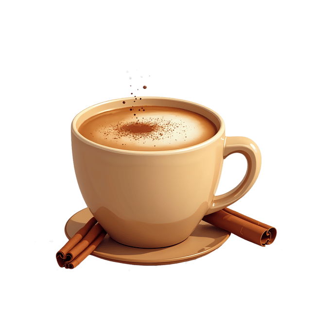 Free transparent PNG: Coffee with Cream and Cinnamon Dust  Morning Drink Clipart, free downloadable png